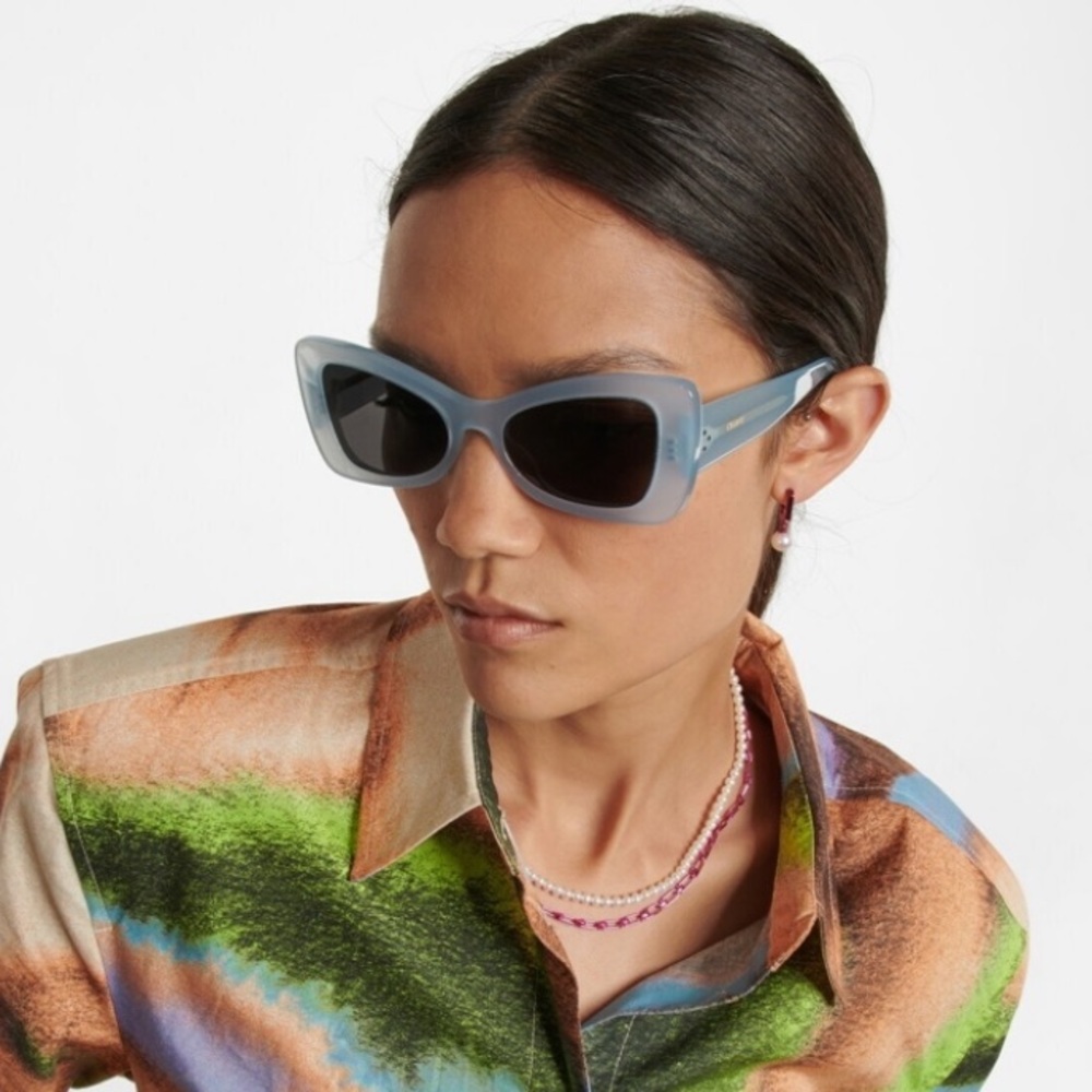 NEW CELINE CL40236I 84A BUTTERFLY BLUE GREY WOMEN SUNGLASSES CELINE - Picture 2 of 9